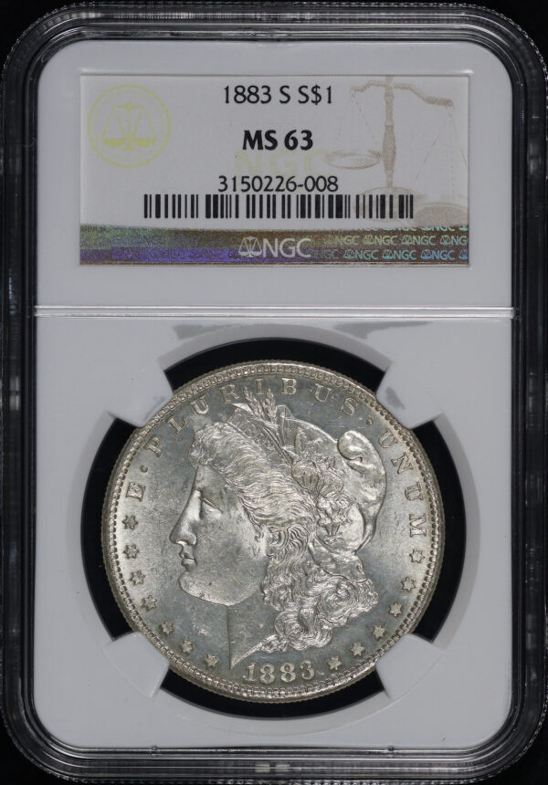Obverse of this 1883-S Morgan Dollar NGC MS-63