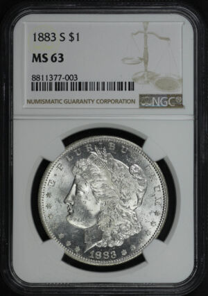 Obverse of this 1883-S Morgan Dollar NGC MS-63