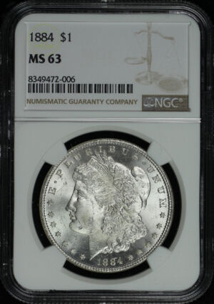 Obverse of this 1884 Morgan Dollar NGC MS-63