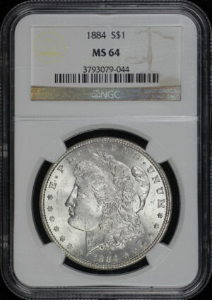 Obverse of this 1884 Morgan Dollar NGC MS-64