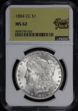 Obverse of this 1884-CC Morgan Dollar NGC MS-62