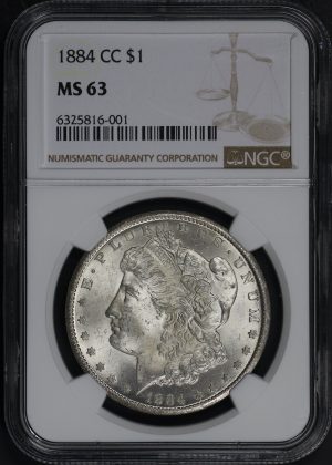 Obverse of this 1884-CC Morgan Dollar NGC MS-63