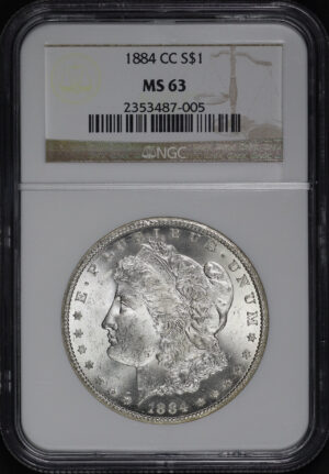 Obverse of this 1884-CC Morgan Dollar NGC MS-63