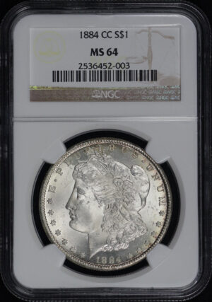 Obverse of this 1884-CC Morgan Dollar NGC MS-64