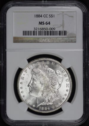 Obverse of this 1884-CC Morgan Dollar NGC MS-64