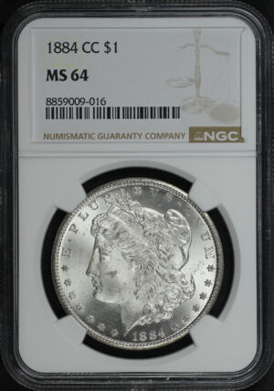 Obverse of this 1884-CC Morgan Dollar NGC MS-64