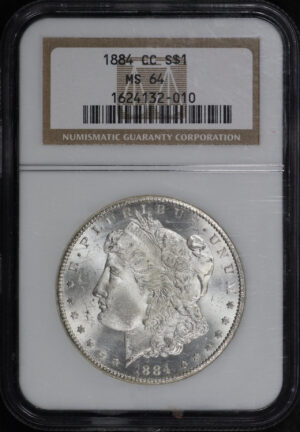 Obverse of this 1884-CC Morgan Dollar NGC MS-64
