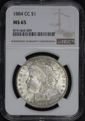 Obverse of this 1884-CC Morgan Dollar NGC MS-65