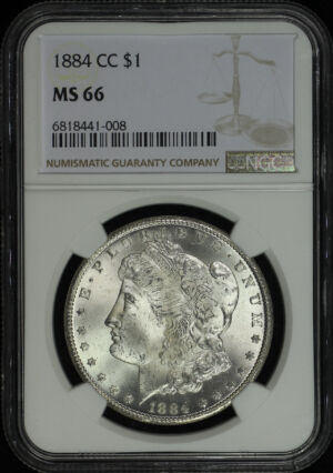 Obverse of this 1884-CC Morgan Dollar NGC MS-66