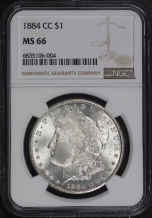 Obverse of this 1884-CC Morgan Dollar NGC MS-66