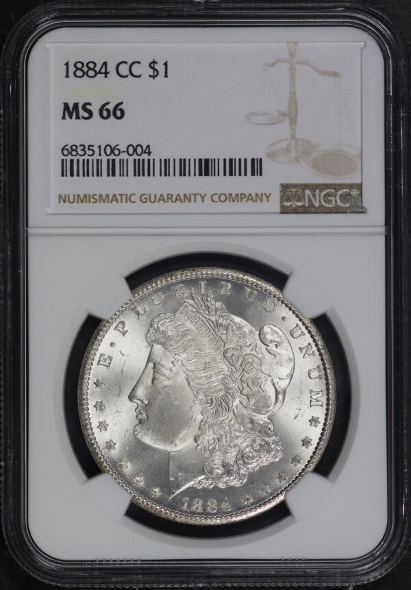 Obverse of this 1884-CC Morgan Dollar NGC MS-66