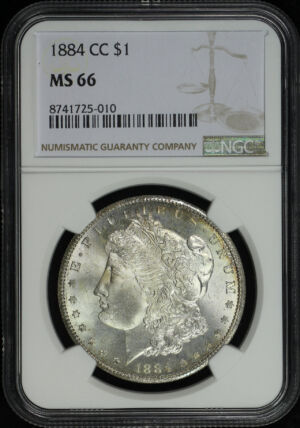 Obverse of this 1884-CC Morgan Dollar NGC MS-66