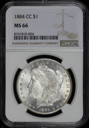 Obverse of this 1884-CC Morgan Dollar NGC MS-66
