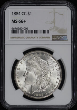Obverse of this 1884-CC Morgan Dollar NGC MS-66+
