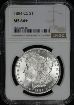 Obverse of this 1884-CC Morgan Dollar NGC MS-66+