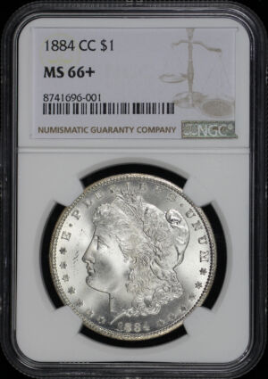 Obverse of this 1884-CC Morgan Dollar NGC MS-66+
