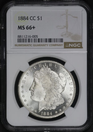 Obverse of this 1884-CC Morgan Dollar NGC MS-66+