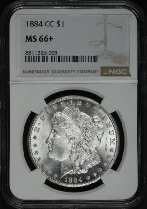 Obverse of this 1884-CC Morgan Dollar NGC MS-66+