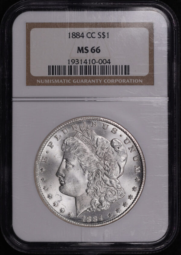 Obverse of this 1884-CC Morgan Dollar NGC MS-66