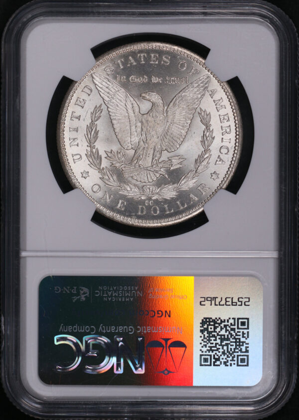 Reverse of this 1884-CC Morgan Dollar NGC MS-67