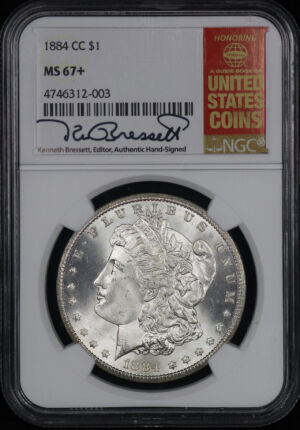 Obverse of this 1884-CC Morgan Dollar NGC MS-67+