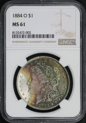 Obverse of this 1884-O Morgan Dollar NGC MS-61