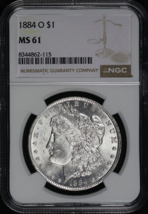Obverse of this 1884-O Morgan Dollar NGC MS-61
