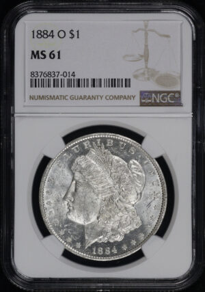 Obverse of this 1884-O Morgan Dollar NGC MS-61
