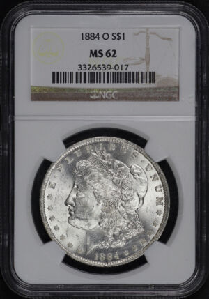 Obverse of this 1884-O Morgan Dollar NGC MS-62