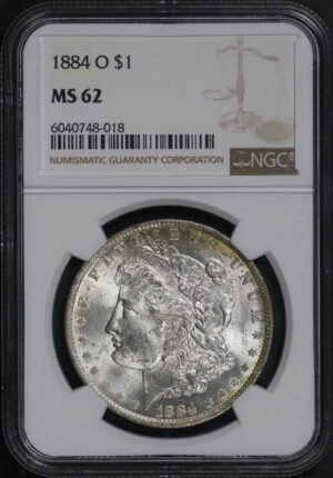 Obverse of this 1884-O Morgan Dollar NGC MS-62