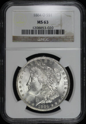 Obverse of this 1884-O Morgan Dollar NGC MS-63
