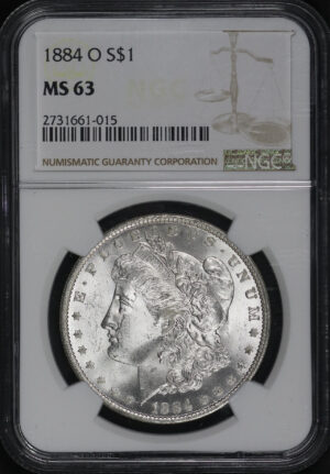 Obverse of this 1884-O Morgan Dollar NGC MS-63