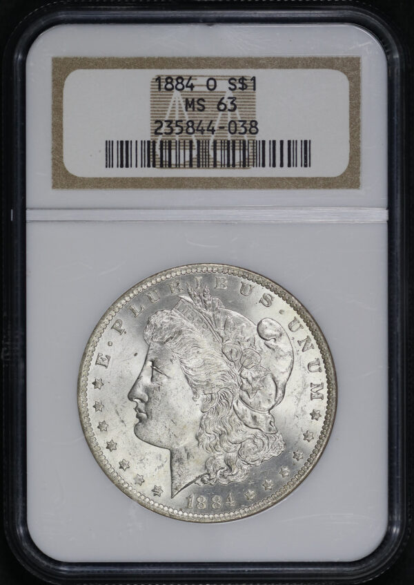 Obverse of this 1884-O Morgan Dollar NGC MS-63