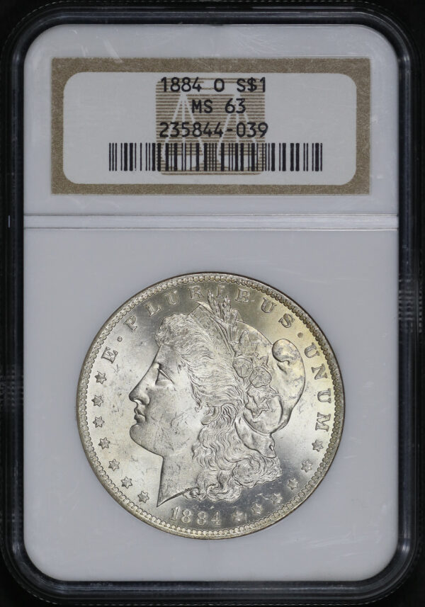 Obverse of this 1884-O Morgan Dollar NGC MS-63