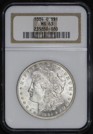 Obverse of this 1884-O Morgan Dollar NGC MS-63
