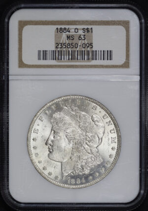Obverse of this 1884-O Morgan Dollar NGC MS-63