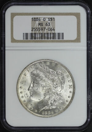 Obverse of this 1884-O Morgan Dollar NGC MS-63
