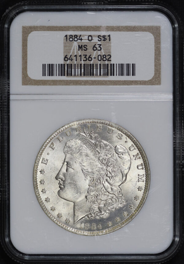Obverse of this 1884-O Morgan Dollar NGC MS-63