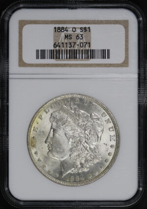 Obverse of this 1884-O Morgan Dollar NGC MS-63