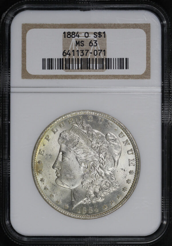 Obverse of this 1884-O Morgan Dollar NGC MS-63