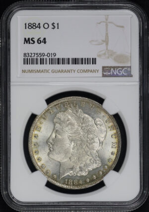 Obverse of this 1884-O Morgan Dollar NGC MS-64