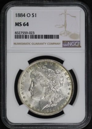 Obverse of this 1884-O Morgan Dollar NGC MS-64