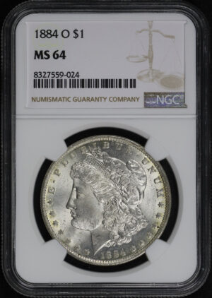 Obverse of this 1884-O Morgan Dollar NGC MS-64