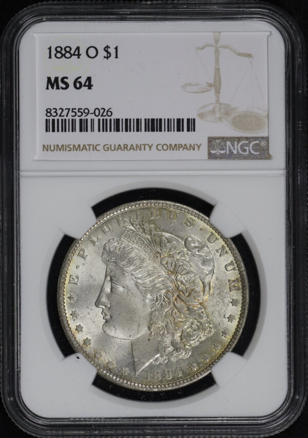 Obverse of this 1884-O Morgan Dollar NGC MS-64