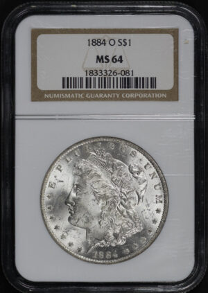 Obverse of this 1884-O Morgan Dollar NGC MS-64