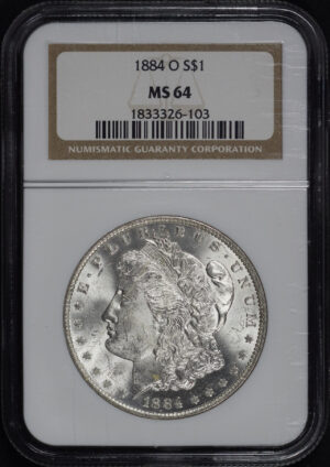 Obverse of this 1884-O Morgan Dollar NGC MS-64
