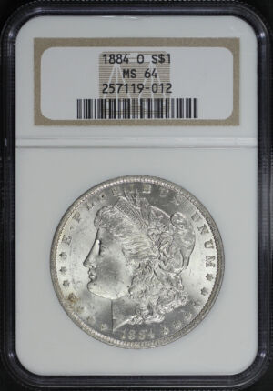 Obverse of this 1884-O Morgan Dollar NGC MS-64