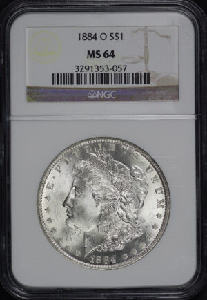 Obverse of this 1884-O Morgan Dollar NGC MS-64