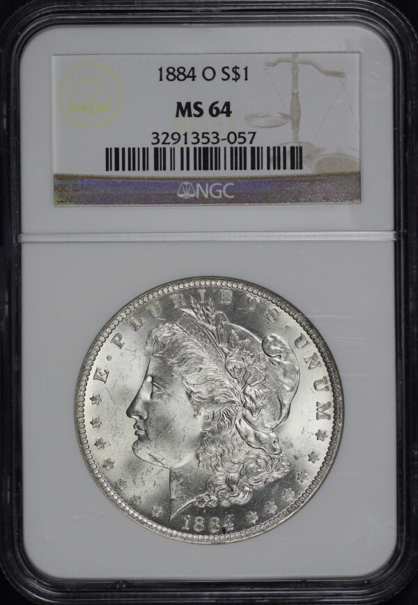 Obverse of this 1884-O Morgan Dollar NGC MS-64