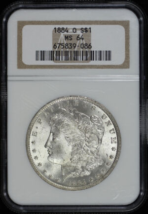 Obverse of this 1884-O Morgan Dollar NGC MS-64